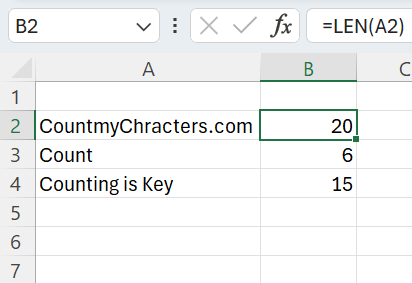 LEN Function in Excel